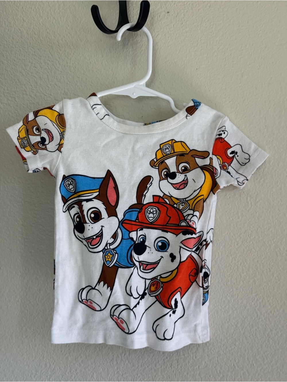 Paw Patrol White Kids Short Sleeve Tee with Multicolor Character Print